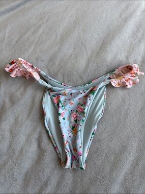 Blackbough Pastel Floral Tie-Side Bikini Bottoms - Light Blue & Pink